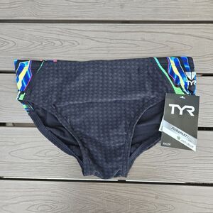 TYR Durafast Elite Bravos Multi/black Splice Racer Briefs, Men Size 36 NEW